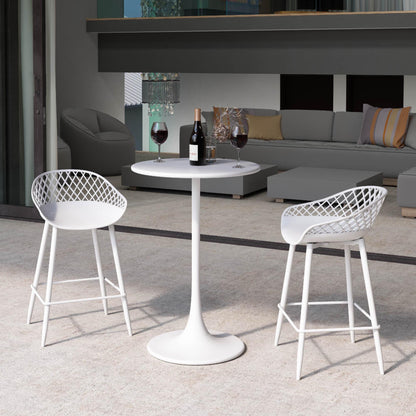 Kurv Indoor and Outdoor Counter Stool - Aloe Green - Set of 2