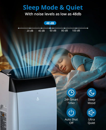 EastVita 10000 BTU Air Conditioner Portable for Room, 3-in-1 AC Unit, Dehumidifier and Fan, Air Conditioners with Remote Control & Window Kit, Sleep Mode, LED Display, Cooling Room up to 450 Sq.ft