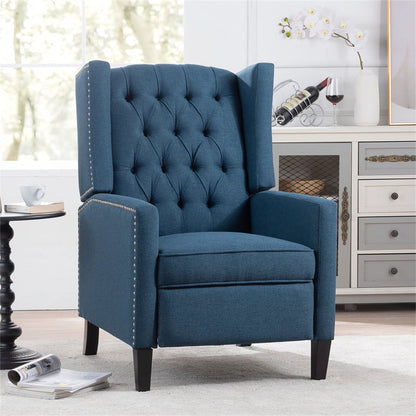 Triple Tree Modern Fabric Foam Wood Solid Print Nailhead Trim Accent Chair, Beige
