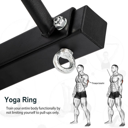 Docooler 47" Pull Up Bar Wall Mounted Multi-Grip w/Hangers for Punching Strength Training