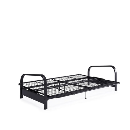 DHP College Metal Arm Futon, Black Frame with Gray Mattress