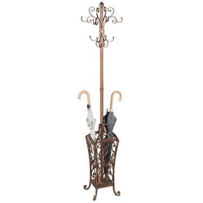 Kensington Coat and Hat Rack Stand Antique Gold Antique Gold