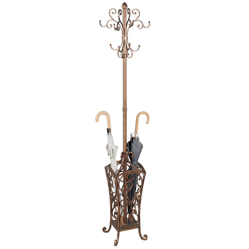 Kensington Coat and Hat Rack Stand Antique Gold Antique Gold