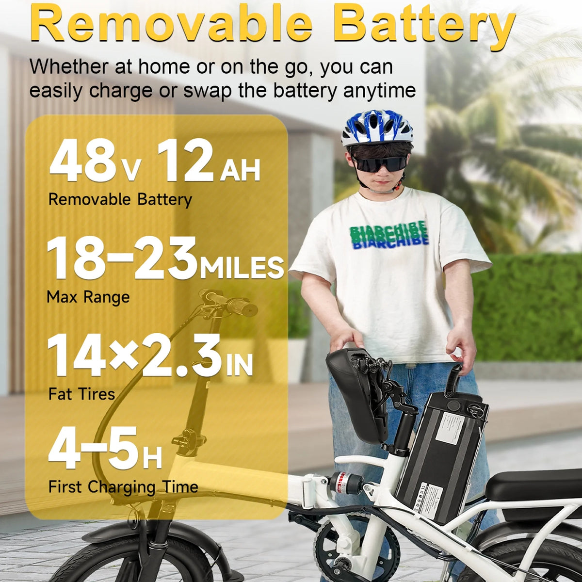 14" A1 Electric Bike Easy Folding, Commuter Electric Bicycle for Adult, City E-Bike Peak 500W Motor, 576 Wh Removeable Battery,Max Range 20 Miles & Max Speed 20 Mph,Mini Ebikes