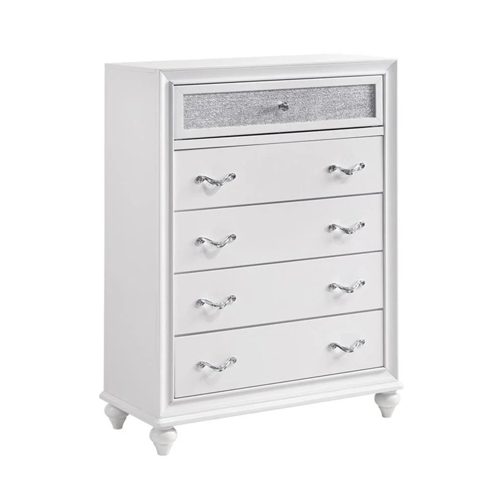 Maklaine 5-piece California King Panel Wood Bedroom Set White and Gray
