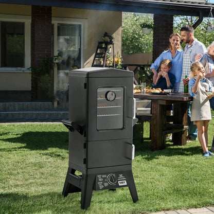 MAISON HUIS Vertical Propane Smoker, Outdoor Gas Smokers Grill with Cover, Black
