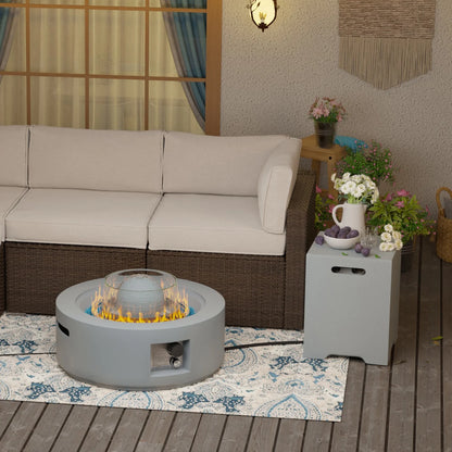 COSIEST 29.3-inch 50,000 BTU Outdoor Propane Fountain Round Fire Pit Table