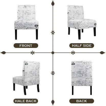 NiamVelo Accent Chairs Set of 2 Fabric Chair for Living Room Modern Design Armless Dining Chairs, Comfy Upholstered Single Sofa Chairs Side Chairs, White