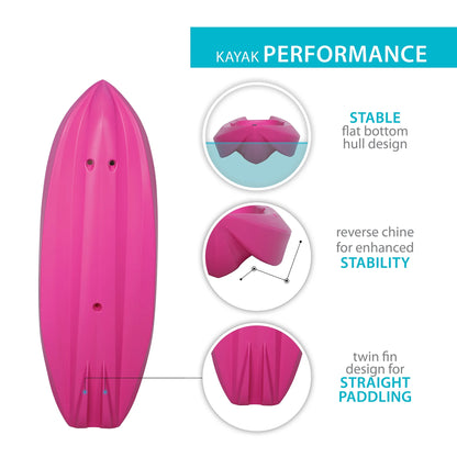 Lifetime Wave 6 ft Youth Kayak, Fire Red (91401)