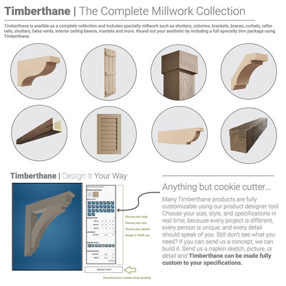Ekena Millwork 18"W x 5'H Hand Hewn Endurathane Faux Wood Non-Tapered Square Column Wrap with Standard Capital & Base