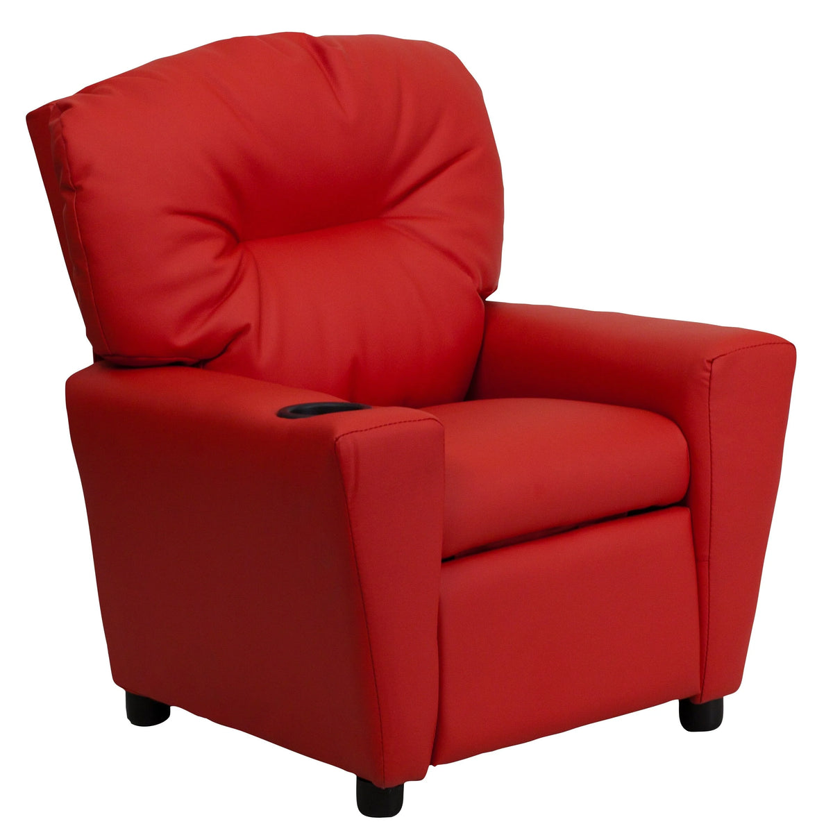 Lancaster Home Contemporary Kids Recliner with Cup Holder Brown Microfiber