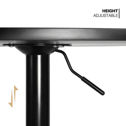 MoNiBloom 3 Piece Bar Table and Chair Set, 31.5" Adjustable-Heigh Pub Table and PU Leather Bar Stools for Home Kitchen