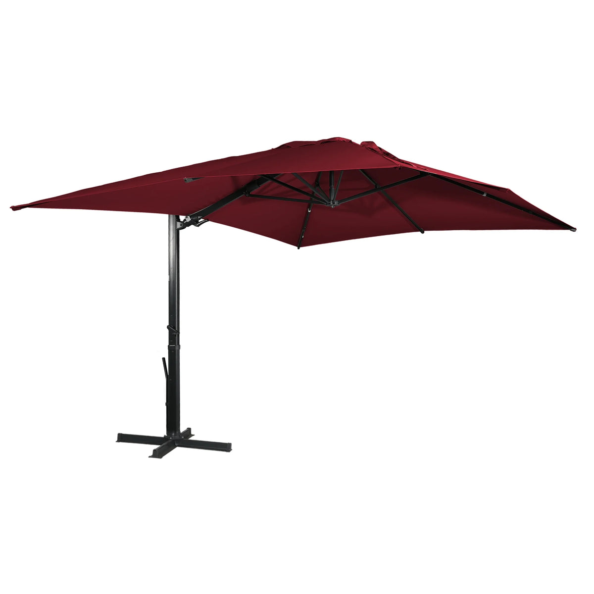 Boyel Living 10 x 13 FT Rectangle Patio Offset Umbrella Outdoor Large Cantilever Umbrella Heavy Duty Sun Umbrella, Gray(Without Base)