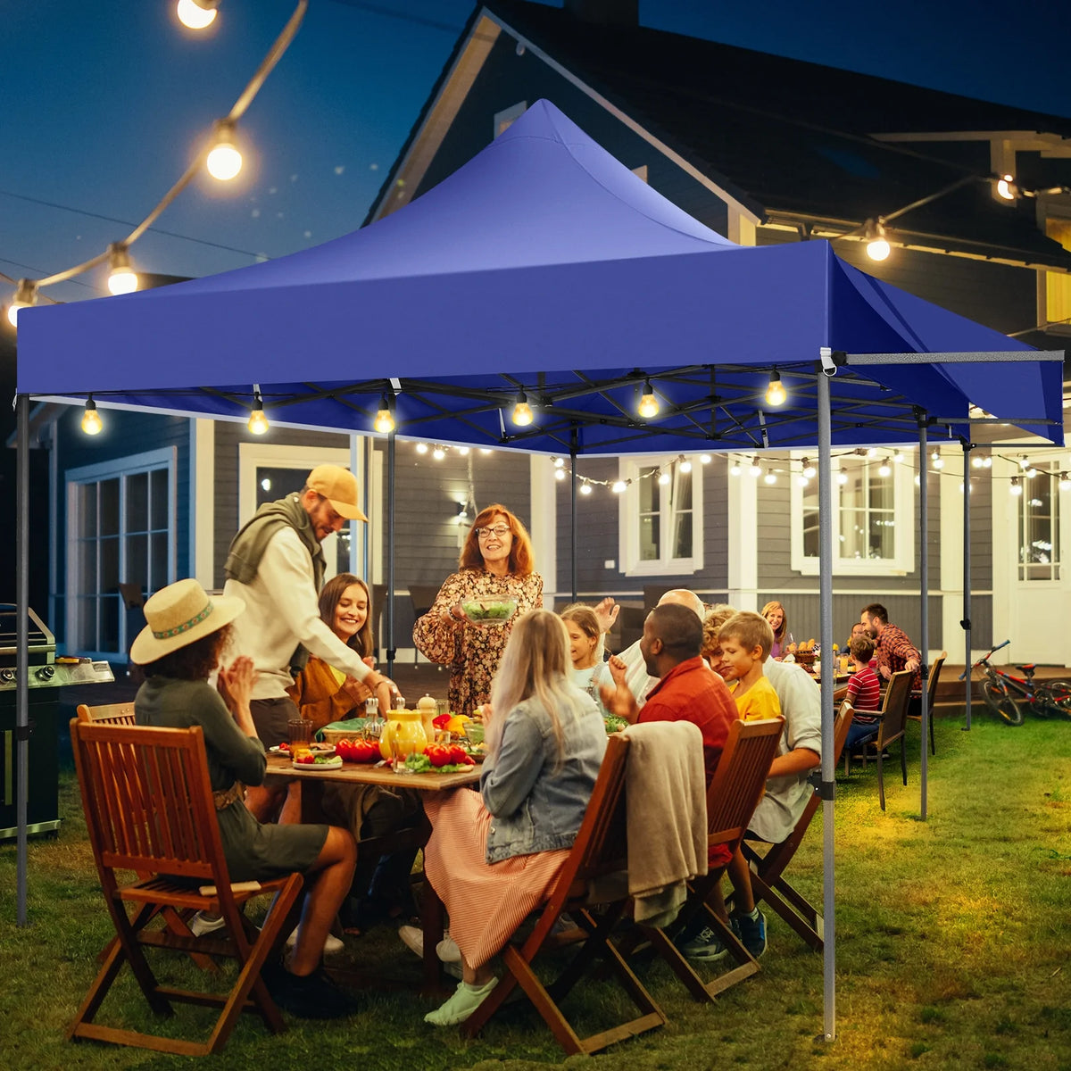 COBIZI 10x20 Pop Up Canopy Heavy Duty Party Tent with Removable Awning and Sidewalls,Easy Up Outdoor Wedding Canopy,Gazebo All Season Windproof&Waterproof with Roller Bag UPF 50+,Black