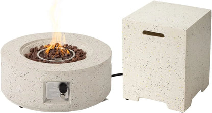COSIEST 40,000 BTU Outdoor Camping Bonfire 28-inch Round Propane Fire Pit Table Set with Stainless steel