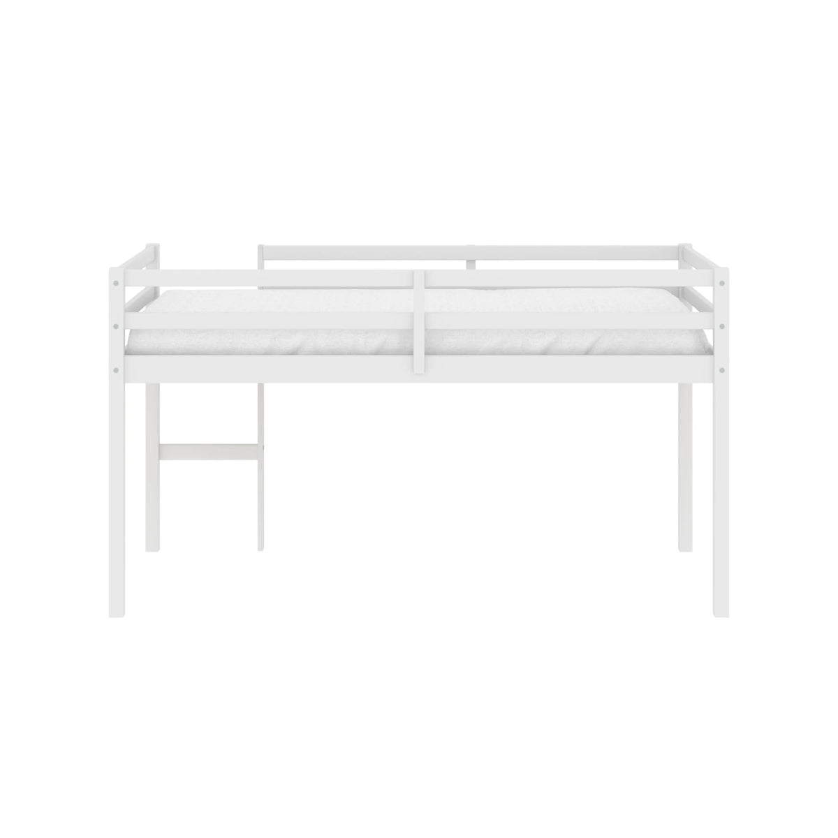 HH2Home Campbell Wood Twin Junior Loft Bunk Bed, White