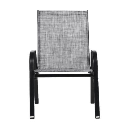 4 Piece Patio Chairs, Outdoor Camping Chairs with Breathable Textilene Fabric, Set of 2 Garden Chairs with Armrest High Backrest for Garden Patio Pool Beach Yard Space Saving ( Brown)