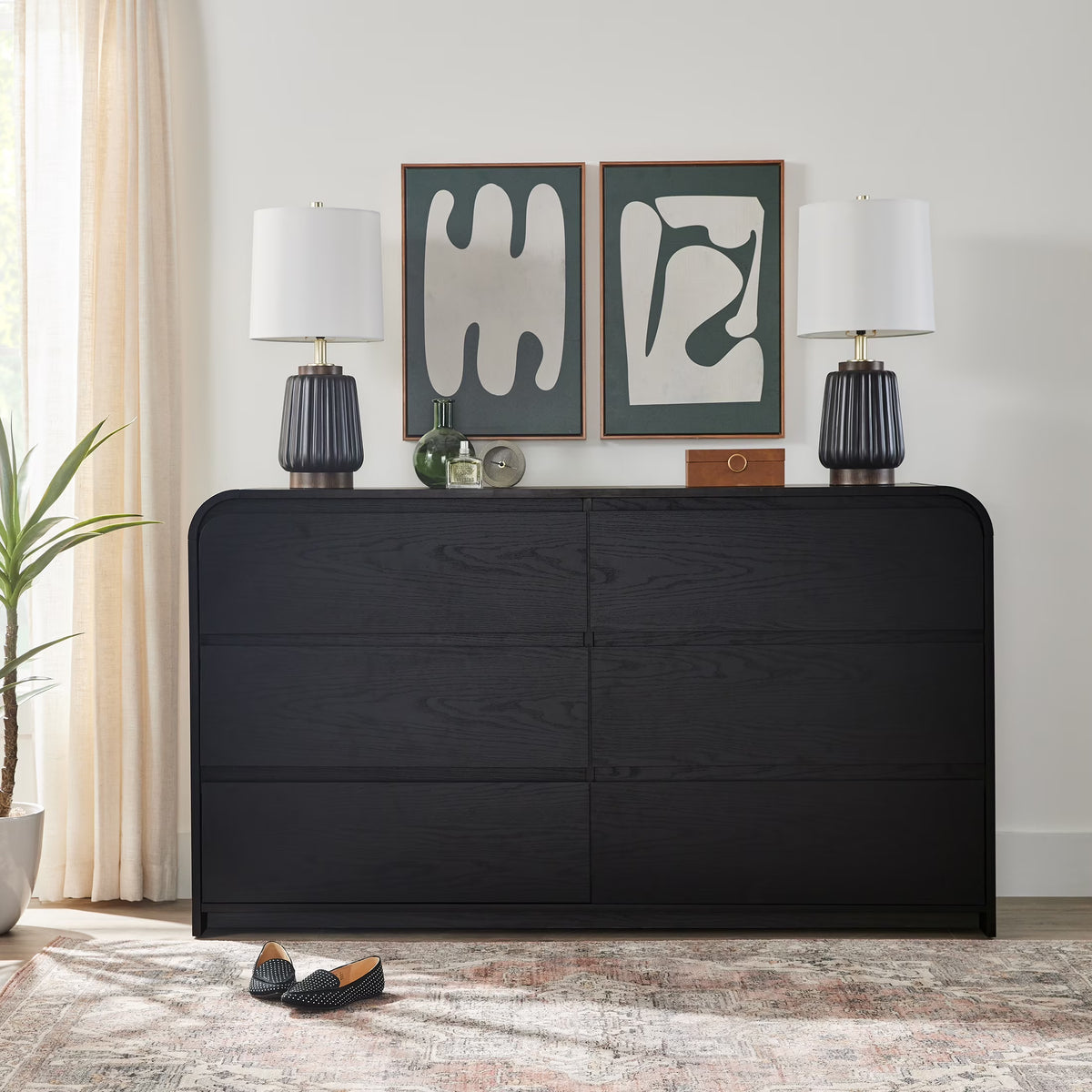 Better Homes & Gardens Juliet 6 Drawer Dresser, Black Finish