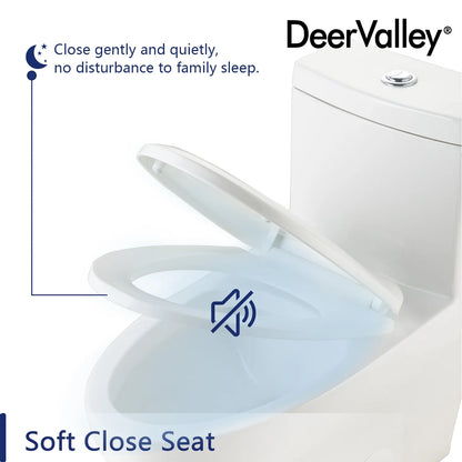DeerValley Ally 10 in. Rough in Size 1-Piece 0.8/1.28 GPF Dual Flush Elongated Toilet in White, Seat Included