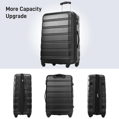 3 Piece ABS Luggage Set, Luggage with Spinner Wheel & TSA  20/24/28 inch, Purple