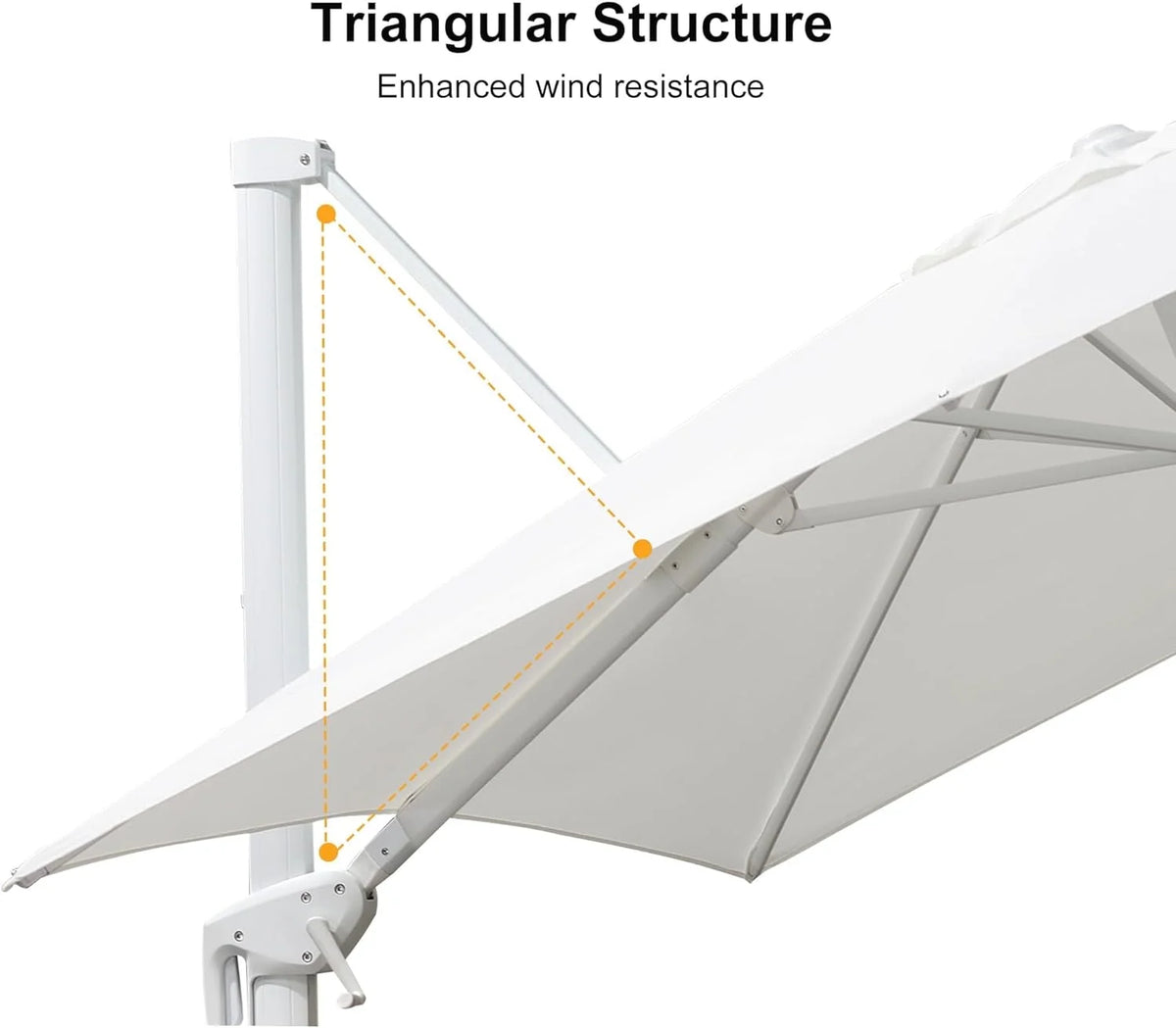 PURPLE LEAF 9 �� 11.5 FT Patio Umbrella White Cantilever Offset Umbrella Rectangle Outdoor Umbrella with 360�� Rotation for Garden Deck Pool, Beige