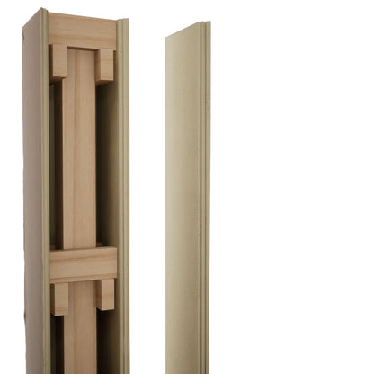 Ekena Millwork 18"W x 5'H Hand Hewn Endurathane Faux Wood Non-Tapered Square Column Wrap with Standard Capital & Base