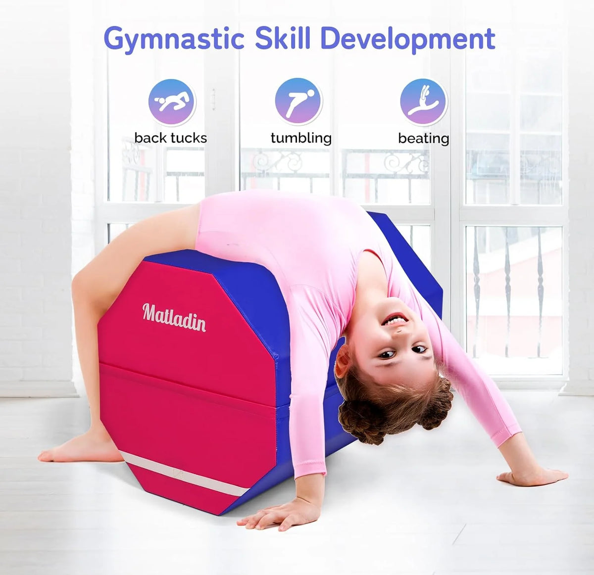 Matladin Octagon Gymnastics Skill Shapes, PVC Pink, 9.7 lb