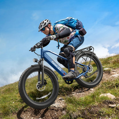 Gocio Electric Bike, 26"x4.0" Fat Tire E-Mountain Bike, Peak 1000W Motor, 28MPH 48V 15Ah Battery Removable Ebike for off Road, Sand, UL2849