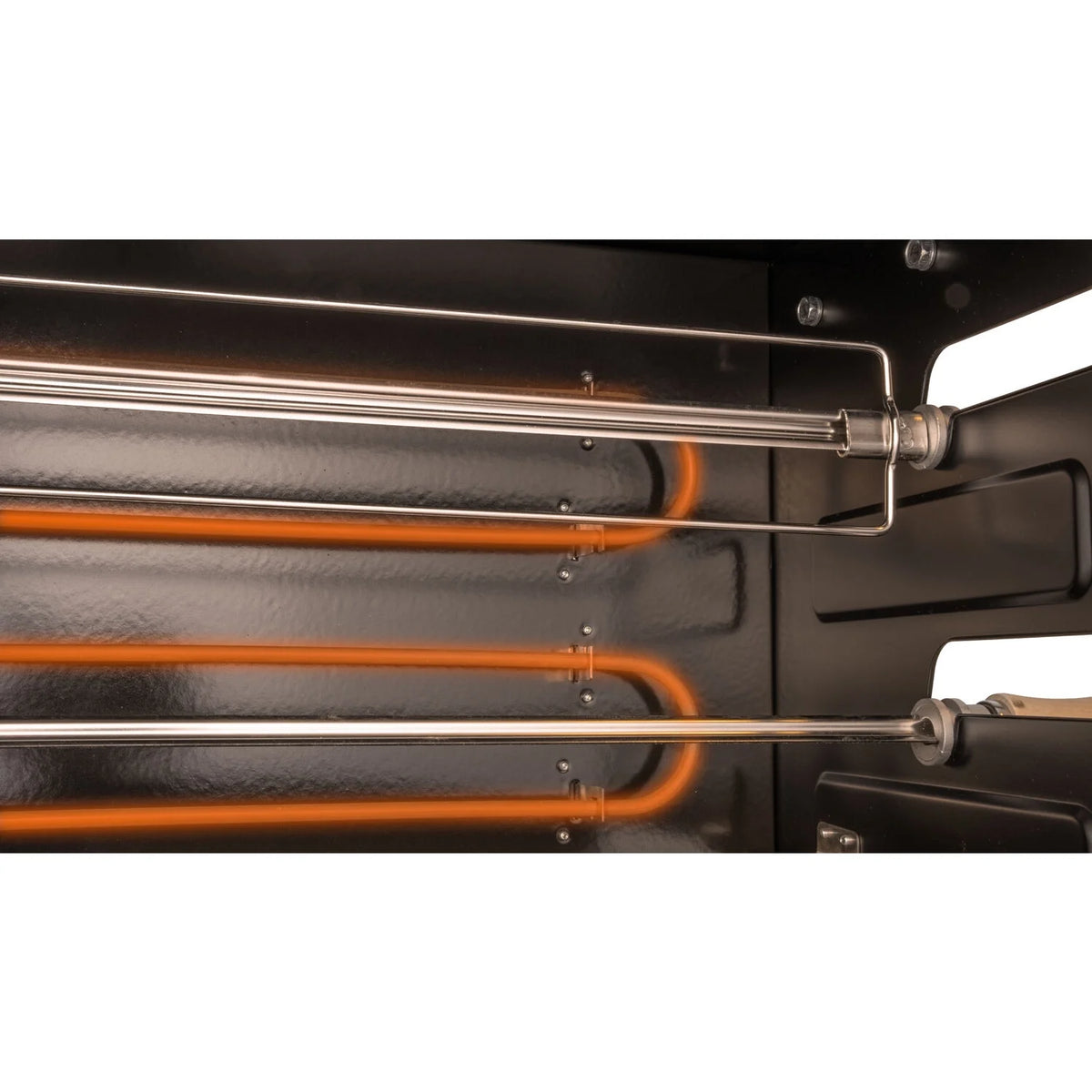 Brazilian Flame 2-Skewer Brazilian Rotisserie Electric Grill in Red