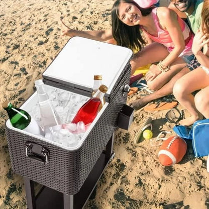HEYWU 80 Quart Ice Chest Water Cooler with Bottle Opener, Milk White