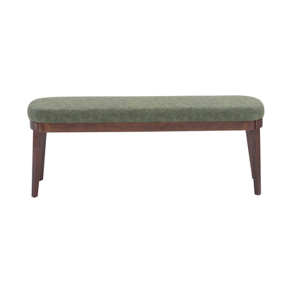 Eleanor Mid-century Upholstered Dining Bench, Entryway Bench with Solid Wood Frame, Beige