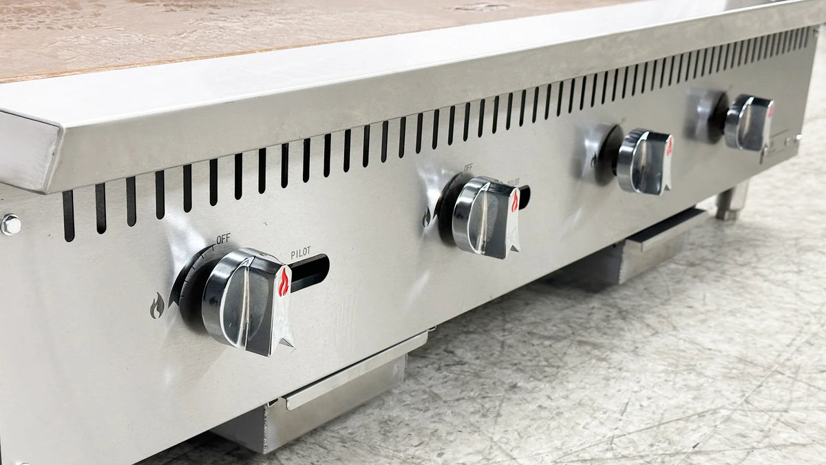 NSF 36 in. Commercial Griddle 90,000BTU Gas Griddle, 3 Burner Heavy-Duty Stainless Steel Countertop Griddle