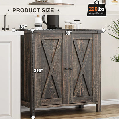 Coffee Bar Cabinet with Storage/Adjustable Shelf 30" Small Kitchen Bar Table Corner Bar Cabinet for Tea Buffet Sideboard Cabinet for Dining Room, Farmhouse Coffee Station for Wine
