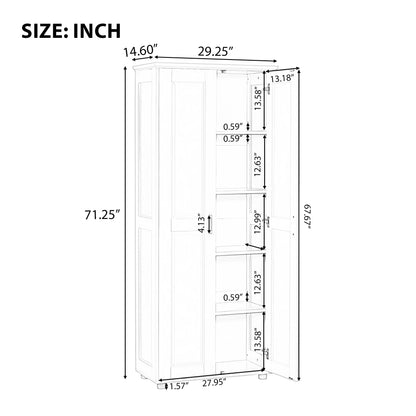 Bellemave White Tall Storage Cabinet with Adjustable Shelf Bathroom Cabinet with 1 Drawer and Storage Rack Large Freestanding Wood Cabinet Storage Organizer Floor Cabinet, White