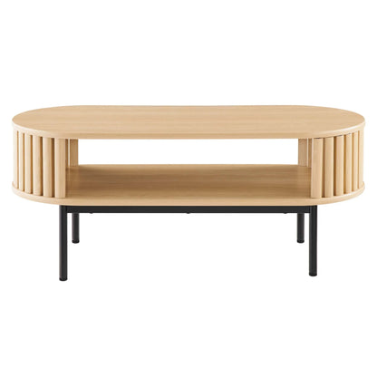 Modway Fortitude Wood Coffee Table in Walnut Black