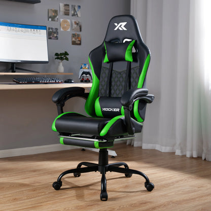 X Rocker Apex PC Gaming Chair with Massage Function and Footrest, Red