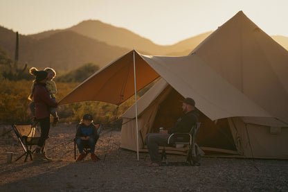 White Duck Outdoors Regatta Awning - Desert Red - 10' for Bell Tent - Complete Canopy with Poles for All Season Camping and Glamping