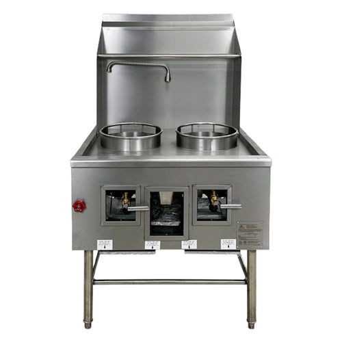 NSF 36 in. Two Burners Chinese Wok Range Natural Gas/ LP with Waterfall Commercial Restaurant Wok