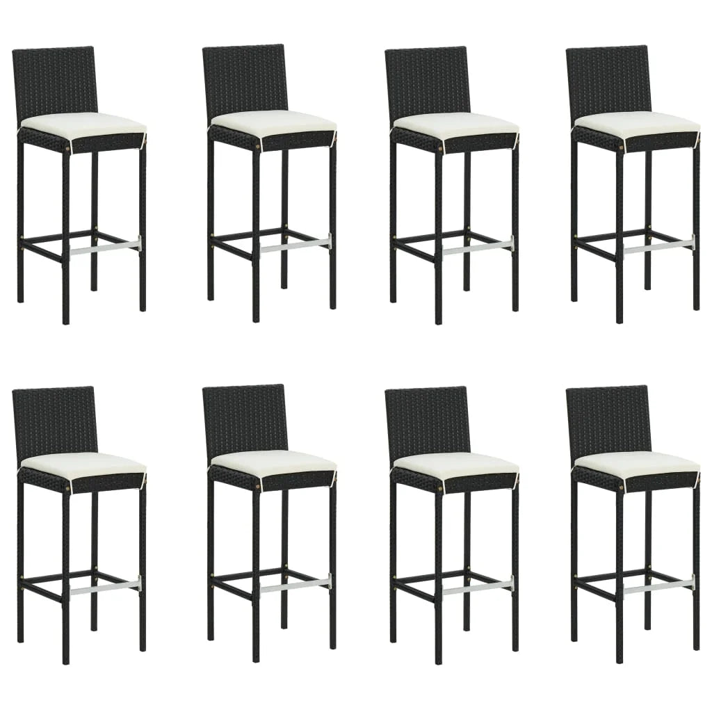 vidaXL Patio Bar Set Outdoor Bistro Set Bar Stool Bistro Table Poly Rattan