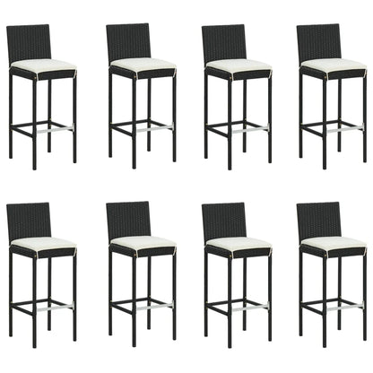vidaXL Patio Bar Set Outdoor Bistro Set Bar Stool Bistro Table Poly Rattan