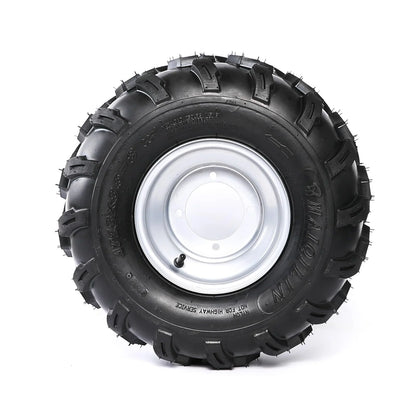4 Pack 18x9.5-8 18x9.50-8 Tubeless Tire w/ 8" inch Wheel Rim 4 Bolt Pattern for ATV Quad Buggy Go Kart Lawn Mower 4 Wheelers Mini Bike Golf Cart Garden Tractor Utility Cart Turf Tires (4pcs)