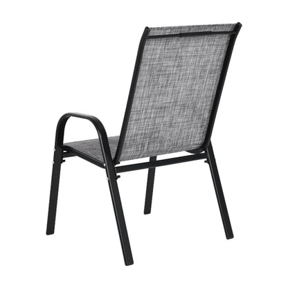 4 Piece Patio Chairs, Outdoor Camping Chairs with Breathable Textilene Fabric, Set of 2 Garden Chairs with Armrest High Backrest for Garden Patio Pool Beach Yard Space Saving ( Brown)