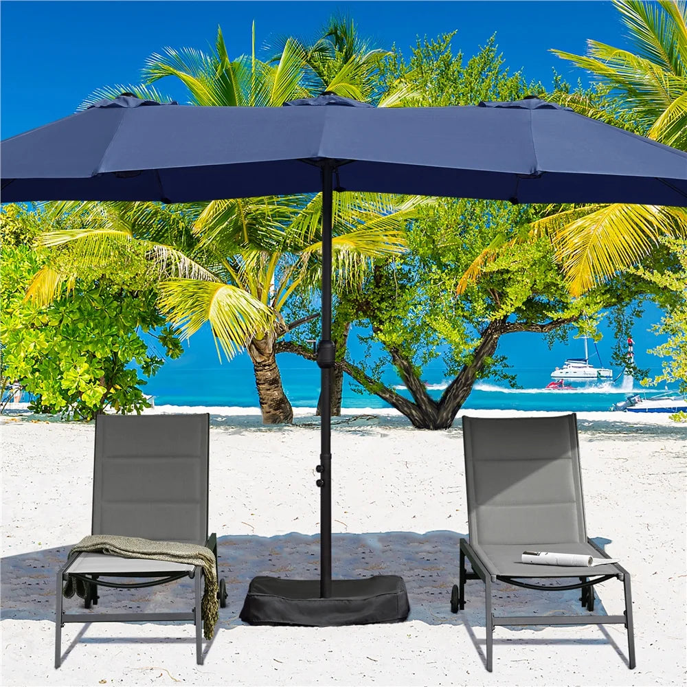 Topeakmart 13ft Patio Parasol Canopy with Crank, Tan