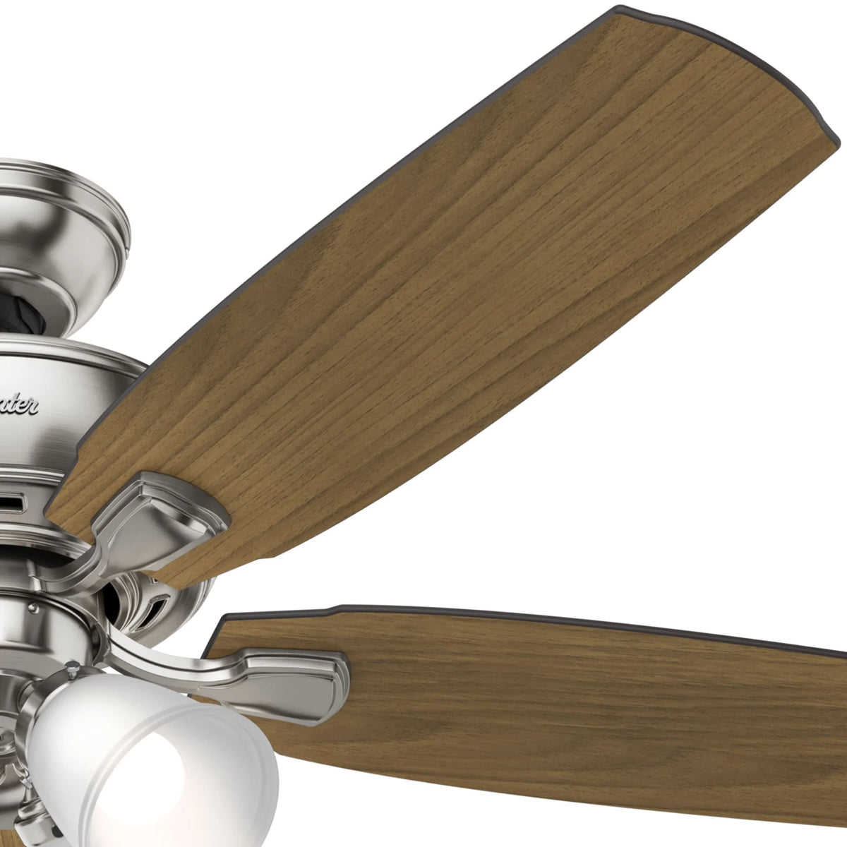 Hunter - Amberlin Indoor Ceiling Fan With Light, 52-inch, Brushed Nickel, Casual-style, 3-speed WhisperWind Motor, 53216, for Living Rooms, Bedrooms