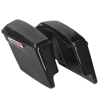 Kojem Hard Saddle Bags for 1993 - 2013 Harley Road King Glide Vivid Black Lockable Saddlebags