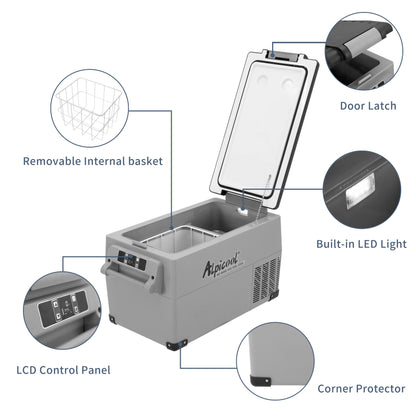 Alpicool CF55 Portable Refrigerator 12 Volt Car Freezer 58 Quart(55 Liter) Vehicle, Car, Truck, RV, Boat, Mini fridge freezer for Driving, Travel, Fishing, Outdoor -4��F to 68��F