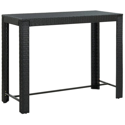 vidaXL Patio Bar Set Outdoor Bistro Set Bar Stool Bistro Table Poly Rattan