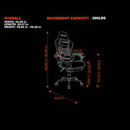 X Rocker Apex PC Gaming Chair with Massage Function and Footrest, Red
