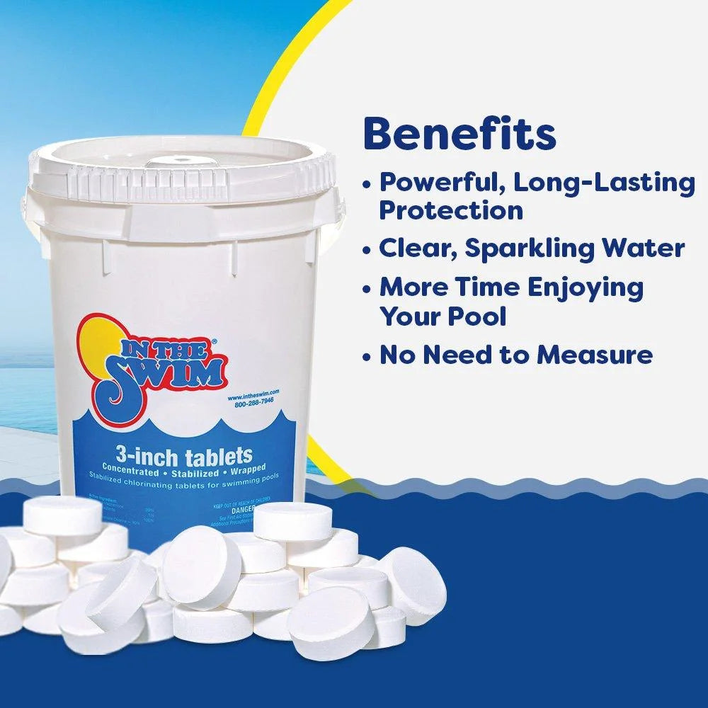 In The Swim Chlorine and Shock Bundle for Sanitizing Swimming Pools �C Includes 50 Pound Bucket of 3 Inch Stabilized Chlorine Tablets and 50 Pound Bucket of 68% Cal-Hypo Pool Shock