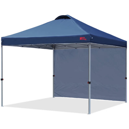 MASTERCANOPY 10' x 10' Easy Pop-up Canopy Tent Outdoor Shade Shelter with 1 Sidewall, White